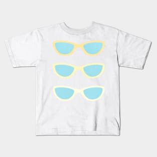 Blue and yellow retro sunglasses Kids T-Shirt